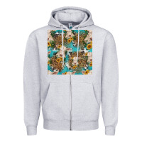Heather Grey charolais cow and sunflowers seamless pattern Zipper Hoodie - HRA Design Shop