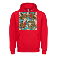 Red charolais cow and sunflowers seamless pattern Zipper Hoodie - HRA Design Shop