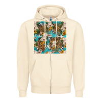 Sandshell charolais cow and sunflowers seamless pattern Zipper Hoodie - HRA Design Shop
