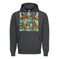 Smoke charolais cow and sunflowers seamless pattern Zipper Hoodie - HRA Design Shop