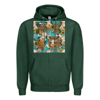 Sports Green charolais cow and sunflowers seamless pattern Zipper Hoodie - HRA Design Shop