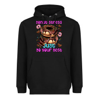 Black donut stress just do your best Heavyweight Hoodie - AdoDesignShop