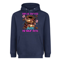Navy donut stress just do your best Heavyweight Hoodie - AdoDesignShop