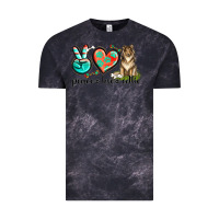 Cloud Black peace love collie Vintage Tee - texasbilliewilder