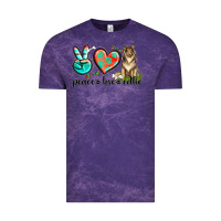 Cloud Purple peace love collie Vintage Tee - texasbilliewilder