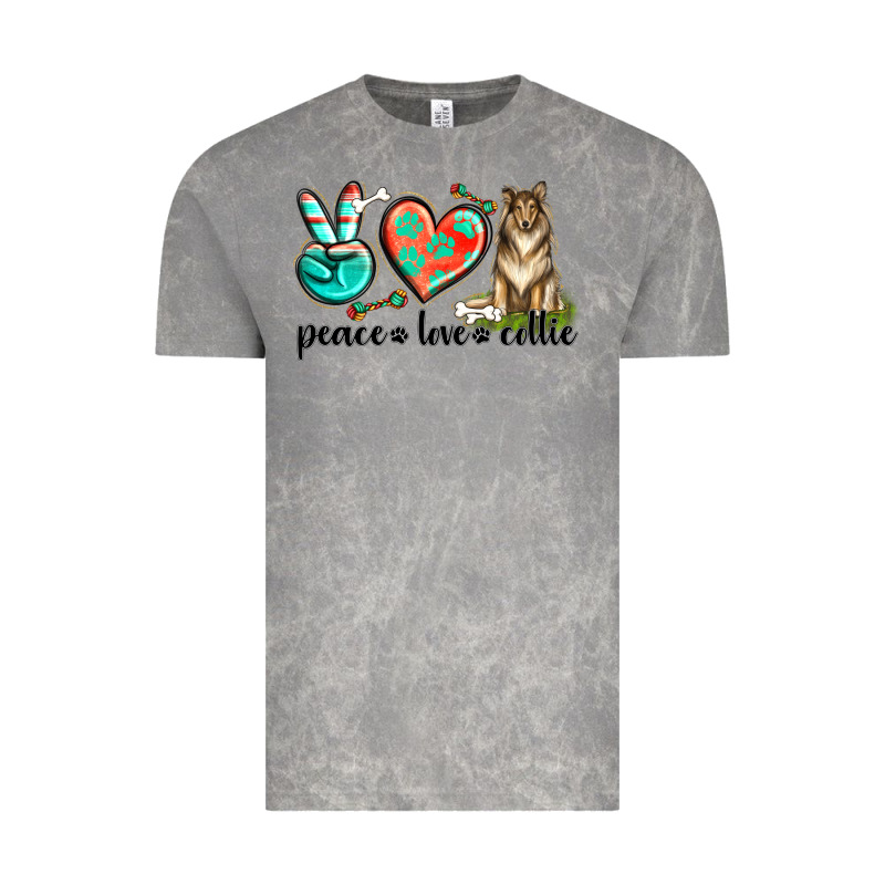 Peace Love Collie Vintage Tee by texasbilliewilder | Teevron