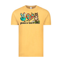 Vintage Mustard peace love collie Vintage Tee - texasbilliewilder