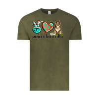 Vintage Olive peace love collie Vintage Tee - texasbilliewilder