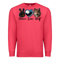 Cardinal peace love wolf head Premium Sweatshirt - LillyAllenDesigns