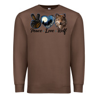 Chestnut peace love wolf head Premium Sweatshirt - LillyAllenDesigns