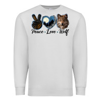 Dove Grey peace love wolf head Premium Sweatshirt - LillyAllenDesigns
