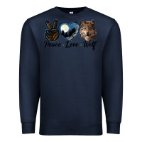 Navy peace love wolf head Premium Sweatshirt - LillyAllenDesigns