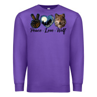 Purple peace love wolf head Premium Sweatshirt - LillyAllenDesigns