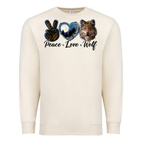 Sandshell peace love wolf head Premium Sweatshirt - LillyAllenDesigns