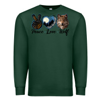 Sports Green peace love wolf head Premium Sweatshirt - LillyAllenDesigns