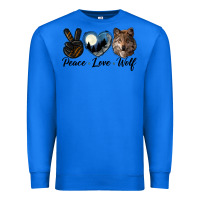 True Royal peace love wolf head Premium Sweatshirt - LillyAllenDesigns