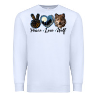 White peace love wolf head Premium Sweatshirt - LillyAllenDesigns
