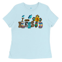 Baby Blue ı am blessed Ladies Tee - AdoDesignShop