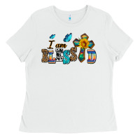 White ı am blessed Ladies Tee - AdoDesignShop