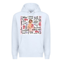 White self care Premium Hoodie - MaliasSmallBusiness