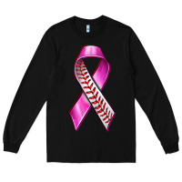 Black Breast Cancer Ribbon Baseball Long Sleeve Tee - texasbilliewilder