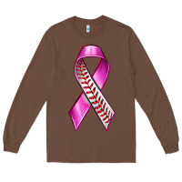 Chestnut Breast Cancer Ribbon Baseball Long Sleeve Tee - texasbilliewilder