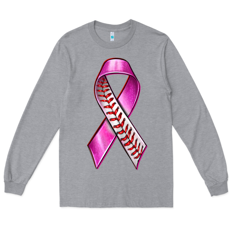 Breast Cancer Ribbon Baseball Long Sleeve Tee by texasbilliewilder | Teevron