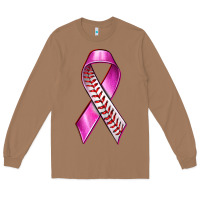 Toasted Coconut Breast Cancer Ribbon Baseball Long Sleeve Tee - texasbilliewilder