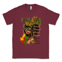 Burgundy afro queen juneteenth Classic Tee - HRA Design Shop