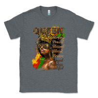 Charcoal Heather afro queen juneteenth Classic Tee - HRA Design Shop