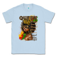 Dusty Blue afro queen juneteenth Classic Tee - HRA Design Shop