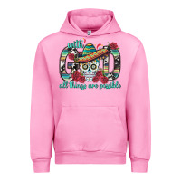 Fuchsia Pink With God All Things Are Possible With Sombrero Sku Urban Hoodie - BundleAndBundleShop