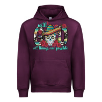 Mauve Wine With God All Things Are Possible With Sombrero Sku Urban Hoodie - BundleAndBundleShop