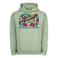 Pigment Oil Green With God All Things Are Possible With Sombrero Sku Urban Hoodie - BundleAndBundleShop