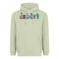 Matcha groovy with peace  sign flowers Heavyweight Hoodie - Artiststas