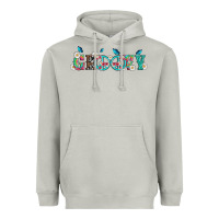 Moon Dust groovy with peace  sign flowers Heavyweight Hoodie - Artiststas