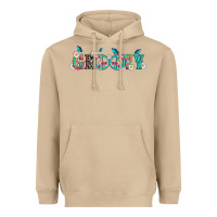 Mushroom groovy with peace  sign flowers Heavyweight Hoodie - Artiststas
