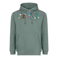 Sage groovy with peace  sign flowers Heavyweight Hoodie - Artiststas