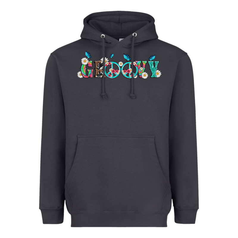 Groovy With Peace  Sign Flowers Heavyweight Hoodie by Artiststas | Teevron