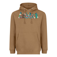 Toasted Coconut groovy with peace  sign flowers Heavyweight Hoodie - Artiststas