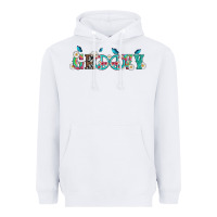 White groovy with peace  sign flowers Heavyweight Hoodie - Artiststas