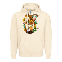 Sandshell simmental cow bobba cup Zipper Hoodie - FaDigitalArtStudio