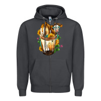 Smoke simmental cow bobba cup Zipper Hoodie - FaDigitalArtStudio