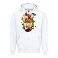 White simmental cow bobba cup Zipper Hoodie - FaDigitalArtStudio
