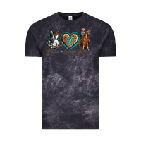 Cloud Black peace love cowboy Vintage Tee - texasbilliewilder