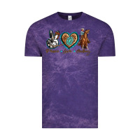 Cloud Purple peace love cowboy Vintage Tee - texasbilliewilder