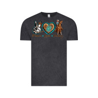 Vintage Black peace love cowboy Vintage Tee - texasbilliewilder