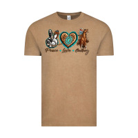 Vintage Coffee peace love cowboy Vintage Tee - texasbilliewilder