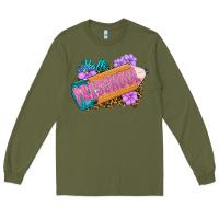Army Green hello preschool Long Sleeve Tee - RanaPortraitStore