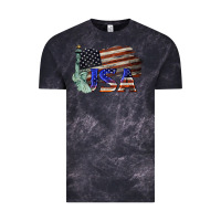 Cloud Black usa  statue of liberty Vintage Tee - BarkalooDesign
